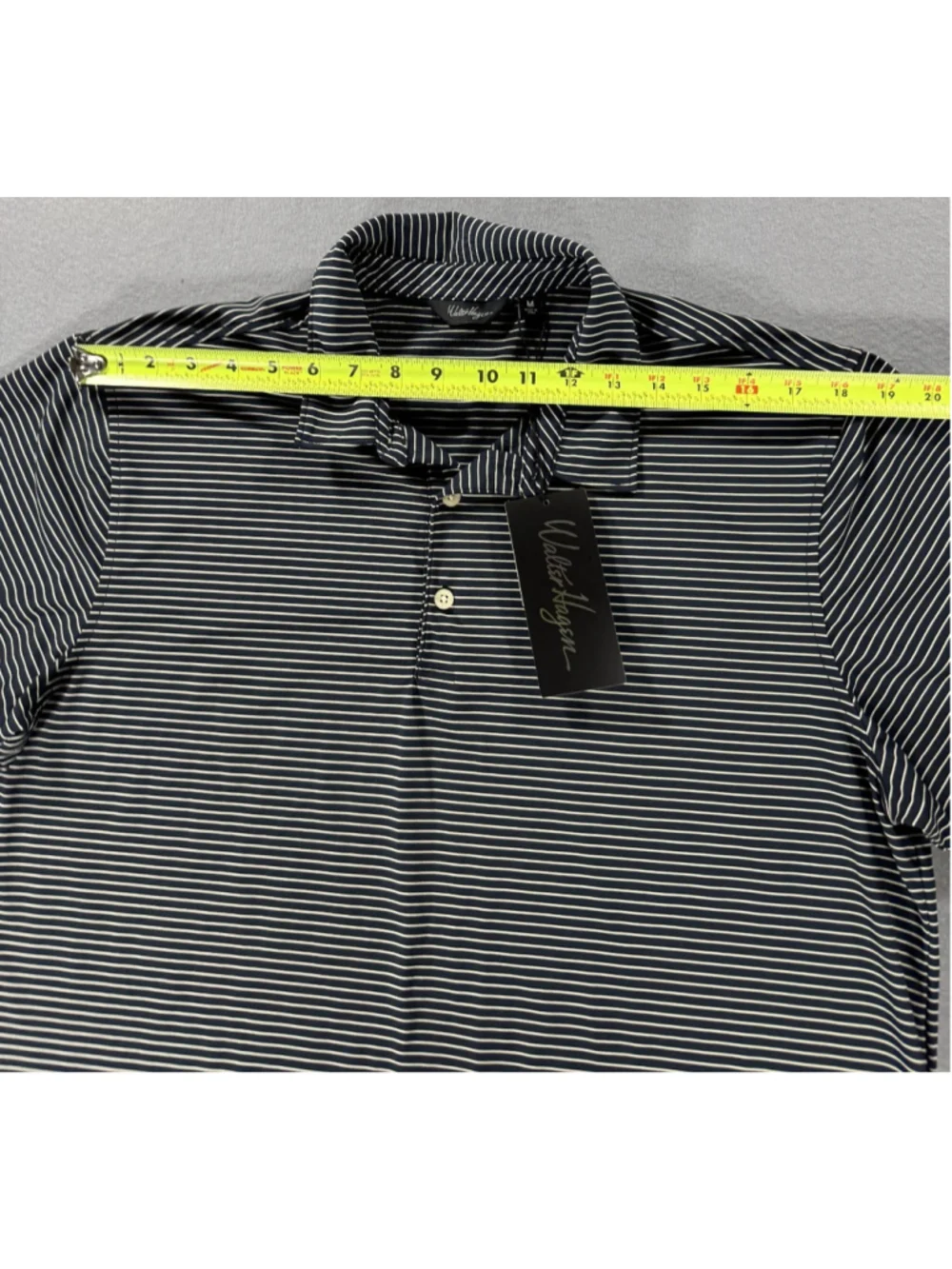 Walter Hagan Mens Navy Striped Polo Size Medium New With Tags Original Price $55